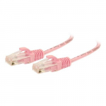 UTP Snagless Slim Network Cable, Pink, 1'
