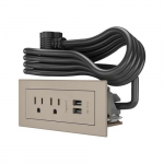 Power Center, 2-Outlets, 2-USB Ports, Nickel