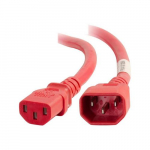 Power Cord, C14 to C13, Thermoplastic, Red, 1ft