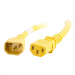 Power Cord, C14 to C13, Thermoplastic, Yellow, 1ft