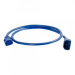 Power Cord, C14 to C13, Thermoplastic, Blue, 3ft