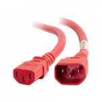 Power Cord, C14 to C13, Thermoplastic, Red, 3ft