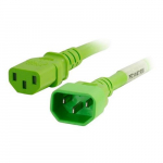 Power Cord, C14 to C13, Thermoplastic, Green, 3ft_noscript