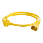 Power Cord, C14 to C13, Thermoplastic, Yellow, 3ft