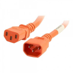 Power Cord, C14 to C13, Thermoplastic, Orange, 4ft_noscript