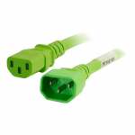 Power Cord, C14 to C13, Thermoplastic, Green, 4ft