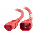 Power Cord, C14 to C13, Thermoplastic, Red, 5ft