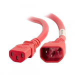 Power Cord, C14 to C13, Thermoplastic, Red, 6ft