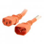 Power Cord, C14 to C13, Thermoplastic, Orange, 8ft_noscript