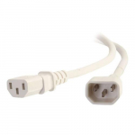 Power Cord, C14 to C13, 18AWG, White, 10ft