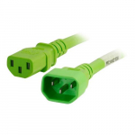 Power Cord, C14 TO C13, 14AWG, Green, 1ft