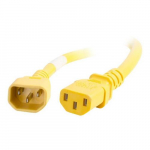 Power Cord, C14 to C13, 14AWG, Yellow, 1ft