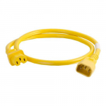 Power Cord, C14 to C13, 14AWG, Yellow, 3ft