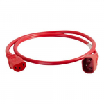 Power Cord, C14 to C13, 14AWG, Red, 6ft