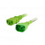Power Cord, C14 to C13, Thermoplastic, Green, 8ft