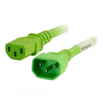 Power Cord, C14 to C13, Thermoplastic, Green, 10ft