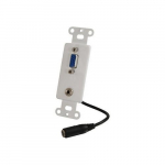 Decorative HD15 and 3.5mm Jack Insert, White