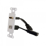HDMI and USB Pass-Through Wall Plate, White