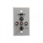 Wall Plate, VGA 3.5mm, Stereo Audio, Brushed Aluminum_noscript