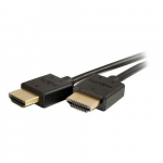 High Speed HDMI Cable, Profile Connectors, Black, 1ft