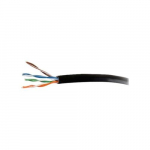 Cable with Solid Conductors, Category 6, Black, 500ft