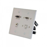 Wall Plate with VGA, Stereo Audio and USB, Aluminum_noscript