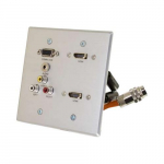 Wall Plate Transmitter with Dual HDMI, Video, Aluminum_noscript