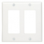 Double Gang White Decora Wall Plate Cover_noscript