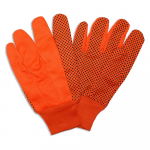 Canvas Gloves Hi-Vis Orange Canvas Black PVC Dots L_noscript