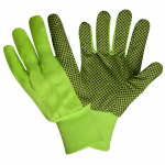 Canvas Gloves Hi-Vis Lime Canvas Black PVC Dots L_noscript