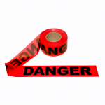 Red Barricade Tape, "Danger", Non-Flammable, 3 Mil_noscript
