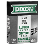 Lumber Crayon, Hex 4-1/2" x 1/2", Black