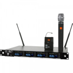 Quad Wireless Microphone System with Receiver