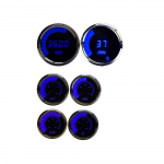 Multi-Gauge LED Digital Bargraph, Chrome, Blue_noscript