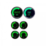 Multi-Gauge LED Digital Bargraph, Chrome, Green_noscript