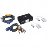 Miniview KVM Switch, Two Display Port Adapters