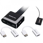 2-Port HD Cable KVM Switch, DisplayPort Adapters