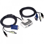 2-Port Compact USB KVM Switch, 6" Cable