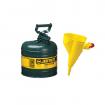 Steel Safety Can for Oil, 2 Gallon, Green, Funnel_noscript