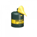 Steel Safety Can for Oil, 5 Gallon, Green, Funnel_noscript