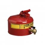 Safety Can, 2.5 Gallon, Bottom Faucet, Steel, Red_noscript