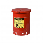Oily Waste Can, 6 Gallon, Hand-Operated Cover, Red_noscript