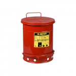 Oily Waste Can, 10 Gallon, Foot-Operated Cover, Red_noscript