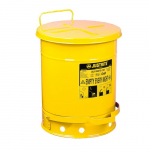 Oily Waste Can, 10 Gallon, Foot-Operated Cover, Yellow_noscript