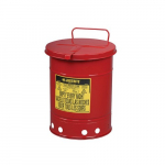 Oily Waste Can, 10 Gallon, Hand-Operated Cover, Red_noscript