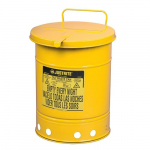 Oily Waste Can, 10 Gallon, Hand-Operated Cover, Yellow_noscript