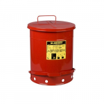 Oily Waste Can, 14 Gallon, Foot-Operated Cover, Red_noscript