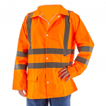 Hi-Viz Waterproof Rain Jacket, Orange, X2