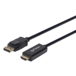 1080p DisplayPort Male to HDMI Male Cable, Black, 6ft