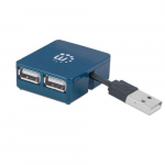 USB 2.0 4-Port Bus Power Micro Hub, Blue_noscript